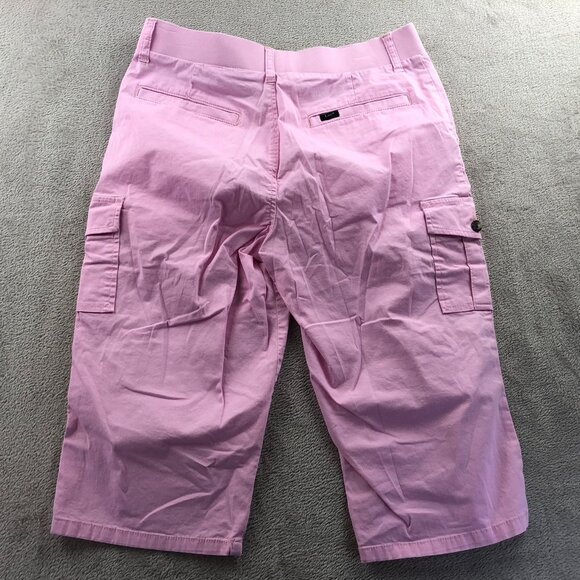 Lee Women Cargo Capri Pants Size 8 Medium Widde Leg Outdoors Casual Pink Classic - Picture 12 of 12